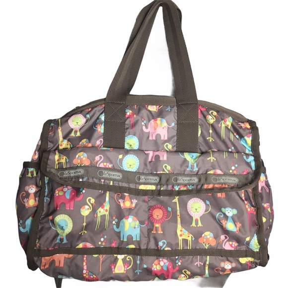 Lesportsac Handbags - LESPORTAC Classic Diaper Bag Brown Happy Elephants Print
